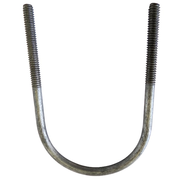 Round U-Bolt, 1/2", 8-3/4 in W, Black Carbon Steel